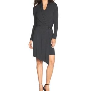 Surplice Wrap asymmetrical hemline Dress 8 (Medium